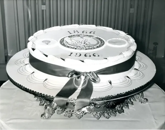 Framed Print : The centenary birthday cake weighing 40lb at the Centena? Framed Print : The centenary birthday cake weighing 40lb at the Centena?