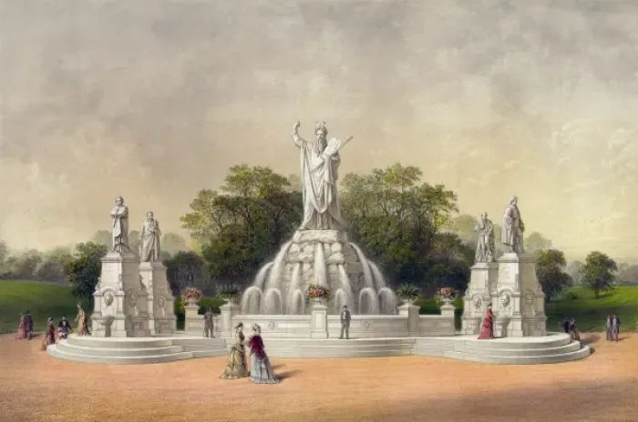 Framed Print : Centennial Fountain, Philadelphia Park, Pa. 1876 Framed Print : Centennial Fountain, Philadelphia Park, Pa. 1876