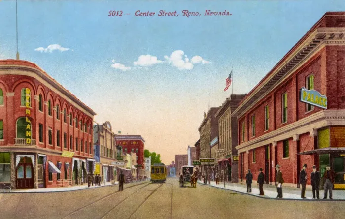 Framed Print : Center Street, Reno, Nevada, USA Framed Print : Center Street, Reno, Nevada, USA