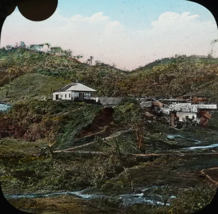 Framed Print : Central America - Gold Mining - Lantern Slide series Framed Print : Central America - Gold Mining - Lantern Slide series