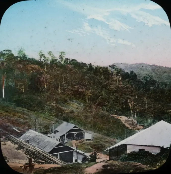 Framed Print : Central America - Gold Mining - Lantern Slide series Framed Print : Central America - Gold Mining - Lantern Slide series