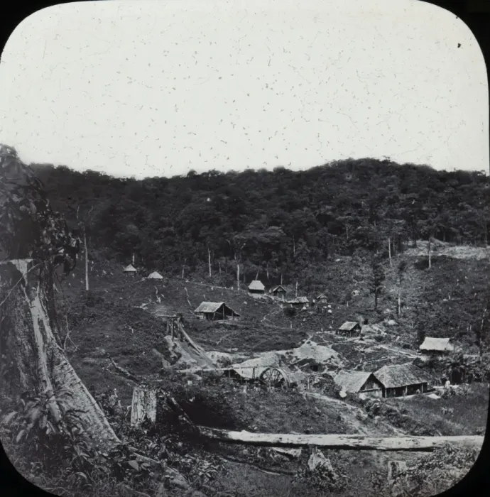 Framed Print : Central America - Gold Mining - Lantern Slide series Framed Print : Central America - Gold Mining - Lantern Slide series