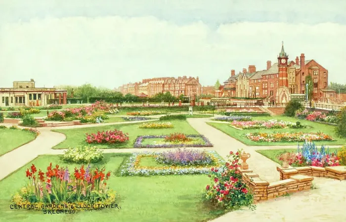 Framed Print : Central Gardens and Clock Tower, Skegness, Lincolnshire Framed Print : Central Gardens and Clock Tower, Skegness, Lincolnshire