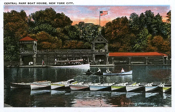 Central Park Boat House in Autumn, New York City, USA