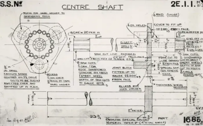 Framed Print : ?Centre shaft? ? Lanchester drawing Framed Print : ?Centre shaft? ? Lanchester drawing
