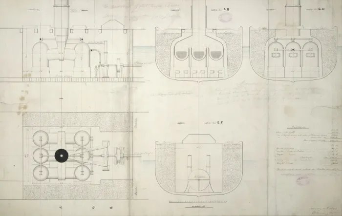 Framed Print : Centrifugal marine engine and boilers, 500hp Framed Print : Centrifugal marine engine and boilers, 500hp