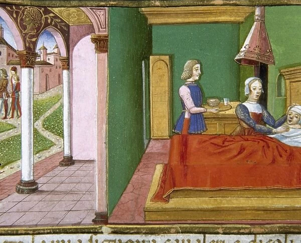 The centurions servant sick in bed. Codex of Predis (1476)