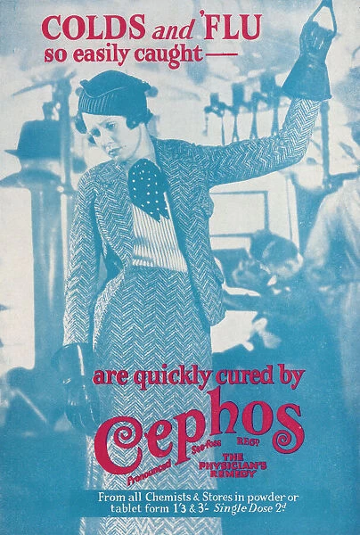 Cephos cold and flu powder advertisement