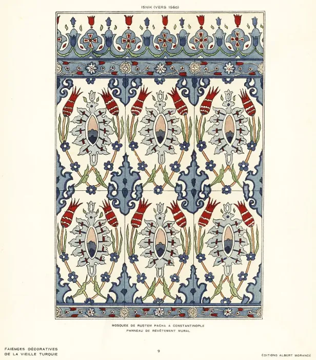 Framed Print : Ceramic wall tiles decorated with tulips, flowers and foliage ma Framed Print : Ceramic wall tiles decorated with tulips, flowers and foliage ma