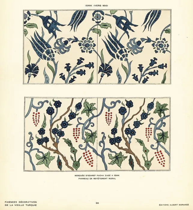 Framed Print : Ceramic wall tiles decorated with tulips and flowers made in Izn Framed Print : Ceramic wall tiles decorated with tulips and flowers made in Izn