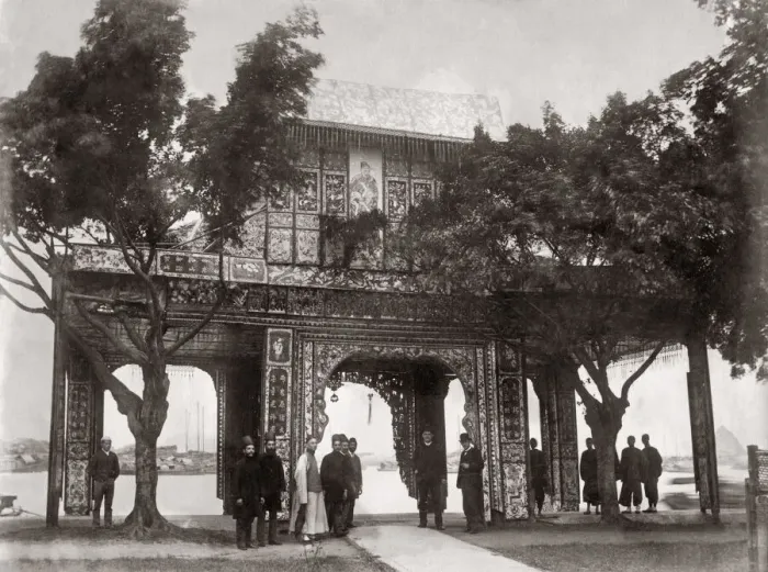 Framed Print : Ceremonial Arch, Canton, China, c. 1890 s Framed Print : Ceremonial Arch, Canton, China, c. 1890 s