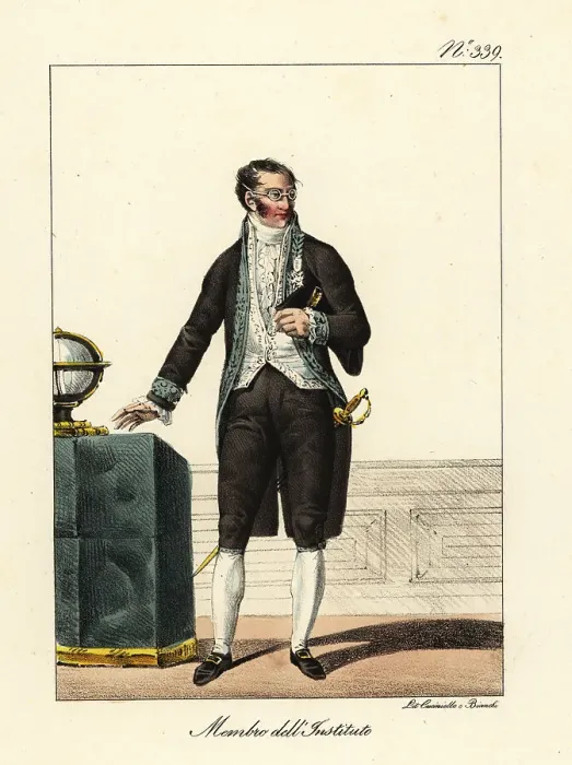 Framed Print : Ceremonial costume of a Member of the Institute, Napoleonic era Framed Print : Ceremonial costume of a Member of the Institute, Napoleonic era