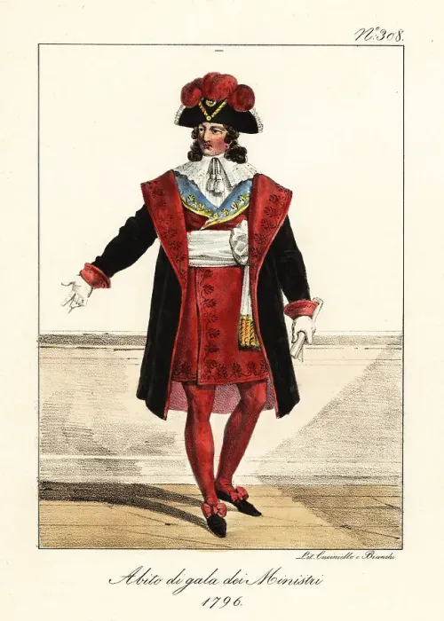 Framed Print : Ceremonial dress of a French Minister, Directoire, 1796 Framed Print : Ceremonial dress of a French Minister, Directoire, 1796