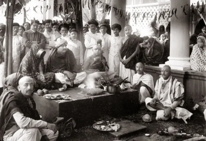 Framed Print : Ceremonial meal, India, c. 1900 Framed Print : Ceremonial meal, India, c. 1900
