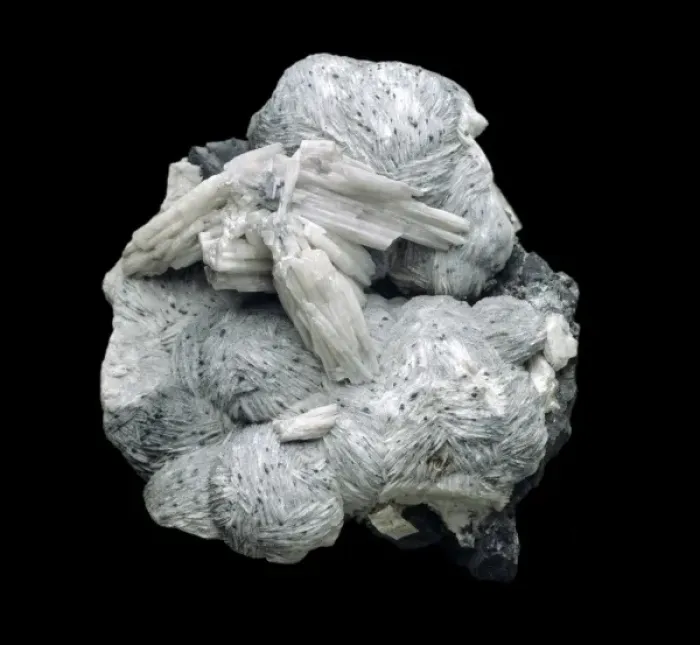 Framed Print : Cerussite. Aggregates of white crystals on globular crystalline baryte Framed Print : Cerussite. Aggregates of white crystals on globular crystalline baryte