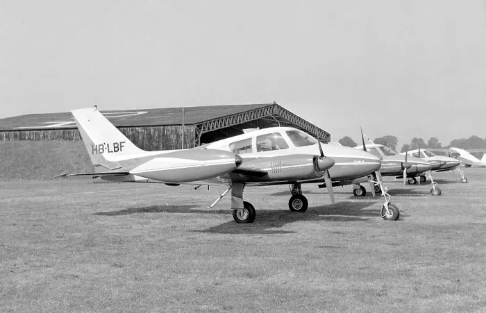 Framed Print : Cessna 310J HB-LBF Framed Print : Cessna 310J HB-LBF