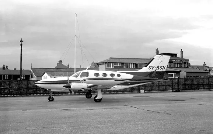 Framed Print : Cessna 402A OY-AGN Framed Print : Cessna 402A OY-AGN