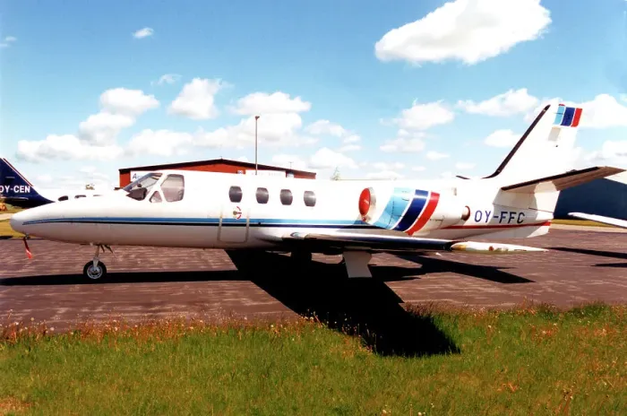 Framed Print : Cessna 500 Citation I OY-FFC Framed Print : Cessna 500 Citation I OY-FFC