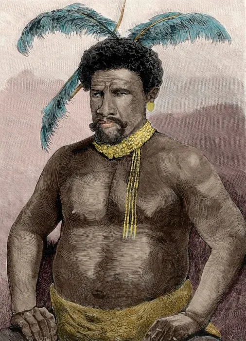 Framed Print : Cetshwayo (1826-1884). Colored engraving Framed Print : Cetshwayo (1826-1884). Colored engraving