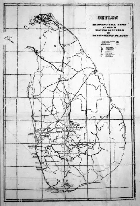 Framed Print : Ceylon riots map Framed Print : Ceylon riots map