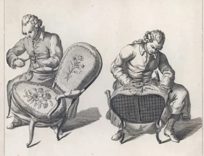 Framed Print : Chair-Making C1760 Framed Print : Chair-Making C1760