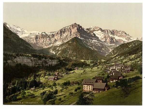 Champery, general view, Valais, Alps of, Switzerland