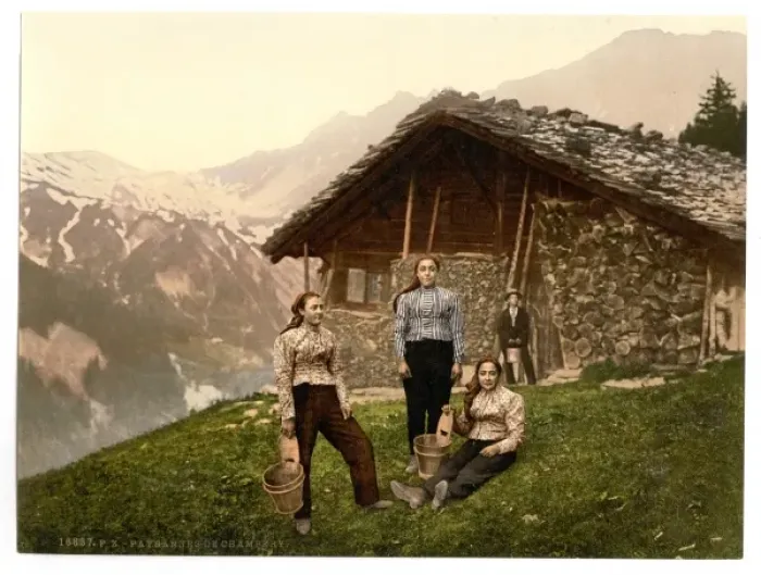 Framed Print : Champery, a woman of Champery, Valais, Alps of, Switzerland Framed Print : Champery, a woman of Champery, Valais, Alps of, Switzerland