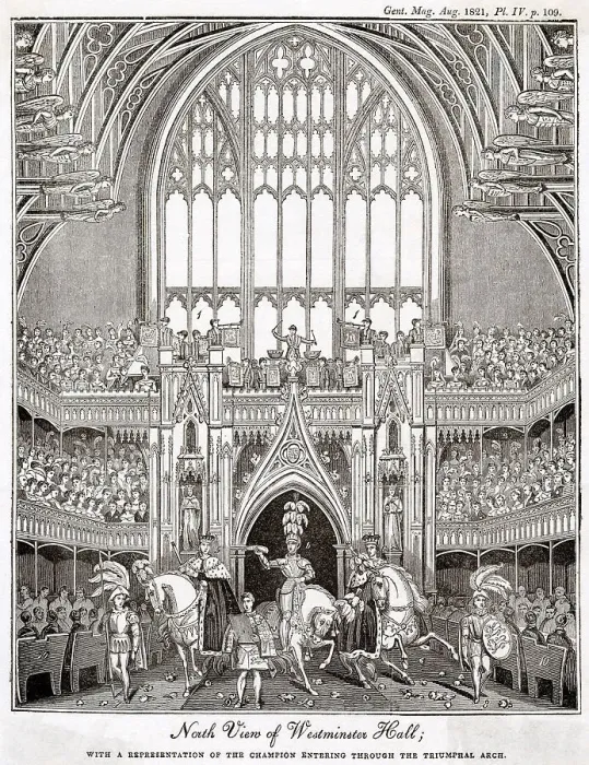 Framed Print : Champion entering Westminster Hall, coronation 1821 Framed Print : Champion entering Westminster Hall, coronation 1821
