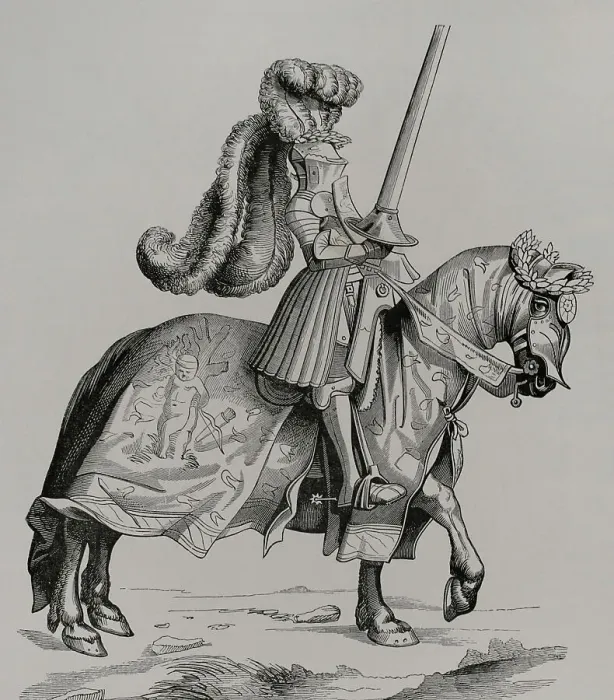 Framed Print : The champion of the tournament. Engraving by Burgmayer Framed Print : The champion of the tournament. Engraving by Burgmayer