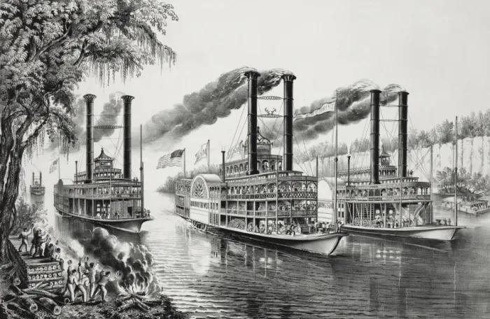 Framed Print : The Champions of the Mississippi: A race for the Buckhorns Framed Print : The Champions of the Mississippi: A race for the Buckhorns