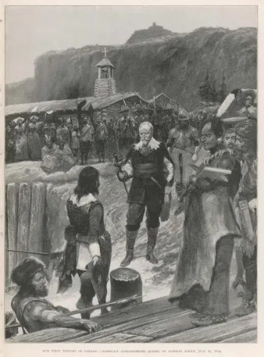 Framed Print : Champlain Surrenders