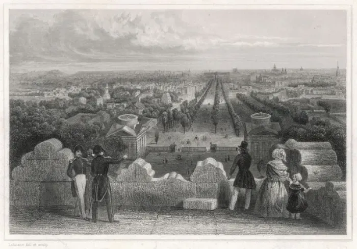 Framed Print : Champs Elysees 1840 Framed Print : Champs Elysees 1840