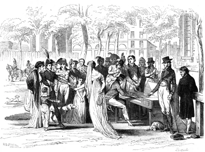 Framed Print : Champs Elysees open air concert, c. 1800 Framed Print : Champs Elysees open air concert, c. 1800