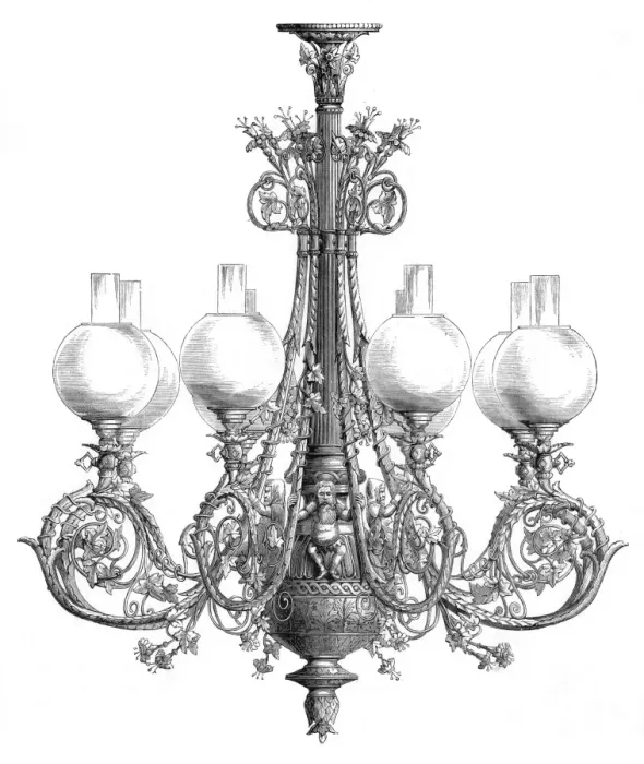 Framed Print : Chandelier / Oil / 1867 Framed Print : Chandelier / Oil / 1867