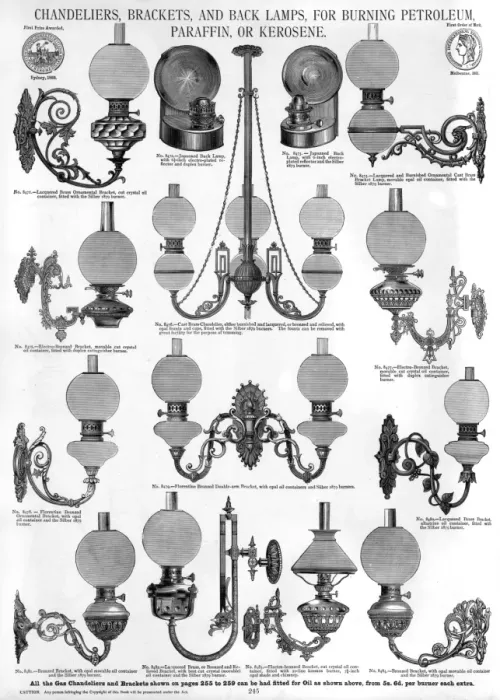 Framed Print : Chandeliers, brackets and back lamps, Plate 245 Framed Print : Chandeliers, brackets and back lamps, Plate 245