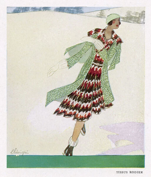 Chanel Skater 1929. A chic skater is dressed for it by Chanel