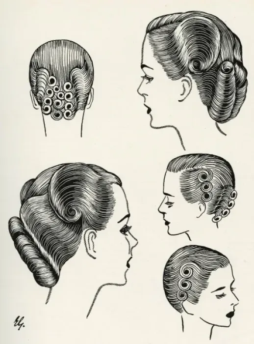 Framed Print : Change of contour hairstyle 1940s Framed Print : Change of contour hairstyle 1940s