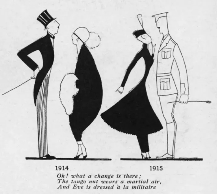 Framed Print : Changes in fashion between 1914 and 1915 by Fish Framed Print : Changes in fashion between 1914 and 1915 by Fish