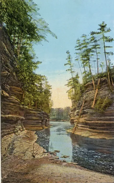 Framed Print : Channel at Steamboat Rock, Wisconsin River, Wisconsin, USA Date: 1932 Framed Print : Channel at Steamboat Rock, Wisconsin River, Wisconsin, USA Date: 1932