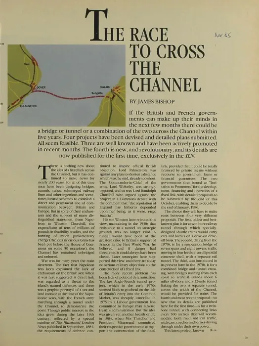 Framed Print : Channel Tunnel proprosals, 1985(1) Framed Print : Channel Tunnel proprosals, 1985(1)