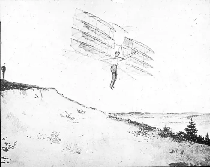 Framed Print : Chanute quadraplane glider (drawing) Framed Print : Chanute quadraplane glider (drawing)
