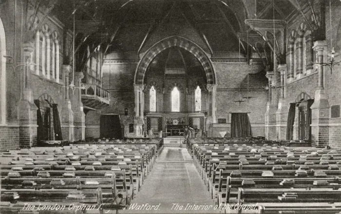Framed Print : Chapel interior, London Orphan Asylum, Watford, Hertfordshir Framed Print : Chapel interior, London Orphan Asylum, Watford, Hertfordshir