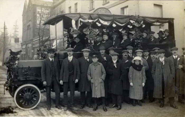 Framed Print : Charabanc Outing, Thornton Heath, London Framed Print : Charabanc Outing, Thornton Heath, London