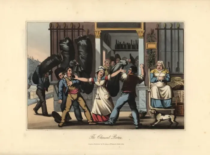 Framed Print : Charcoal porters brawling at a cabaret bar, Paris Framed Print : Charcoal porters brawling at a cabaret bar, Paris