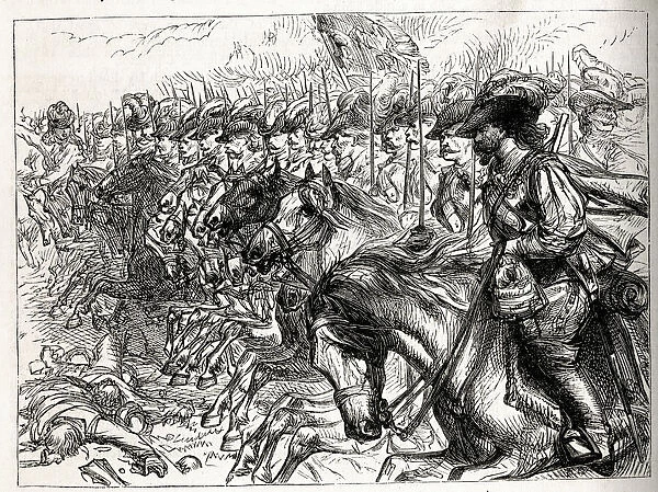 Charge of French cavalry at the Battle of Neerwinden or Landen