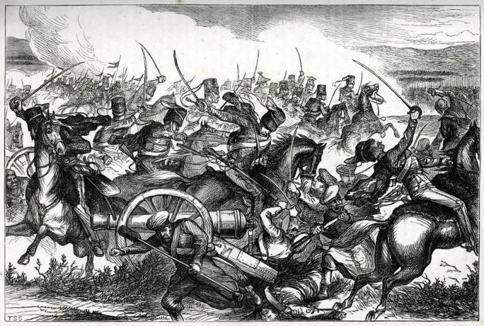 Framed Print : Charge of the Light Cavalry at Balaclava, 25 October 1854, Crimean War Date: 1854 Framed Print : Charge of the Light Cavalry at Balaclava, 25 October 1854, Crimean War Date: 1854
