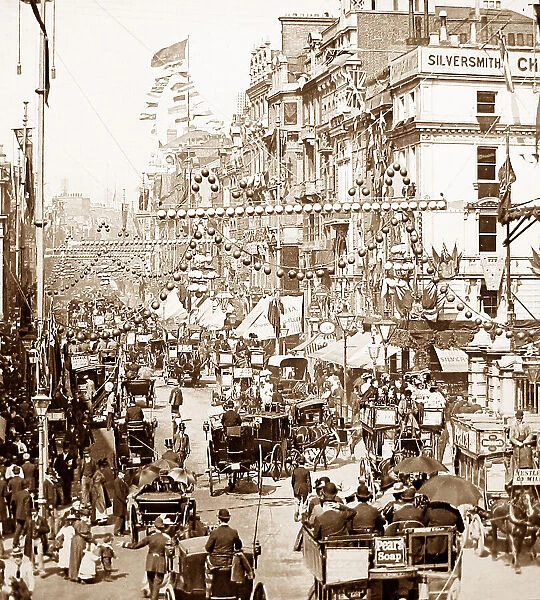 Charing Cross, London during Queen Victoria 1897 Jubilee