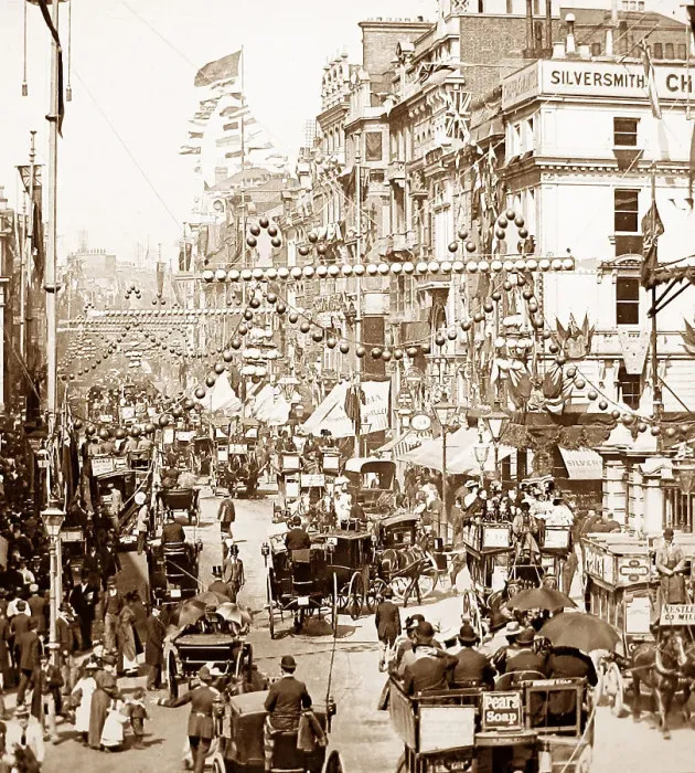 Framed Print : Charing Cross, London during Queen Victoria 1897 Jubilee Framed Print : Charing Cross, London during Queen Victoria 1897 Jubilee