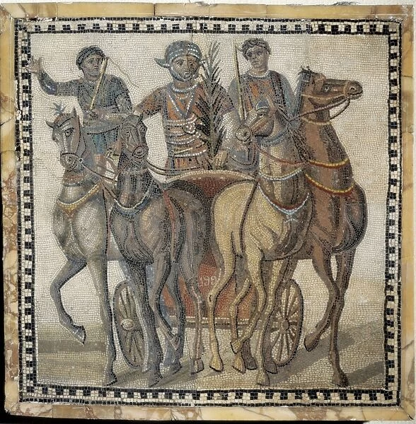 Chariot race (3rd c. ). Roman art. Early Empire
