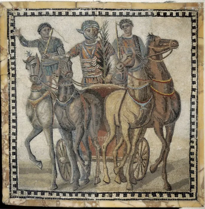Framed Print : Chariot race (3rd c. ). Roman art. Early Empire Framed Print : Chariot race (3rd c. ). Roman art. Early Empire